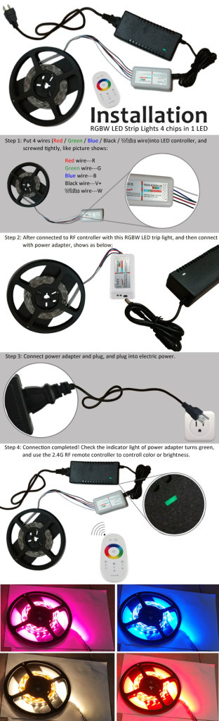 RGBW LED Strip 4 in 1 - Installation Instructions