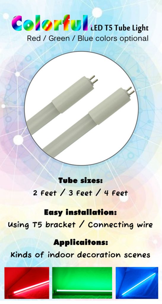 Colorful LED Tube Lights T5