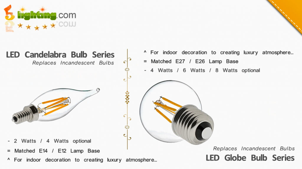 Dimmable LED Filament Light Bulbs