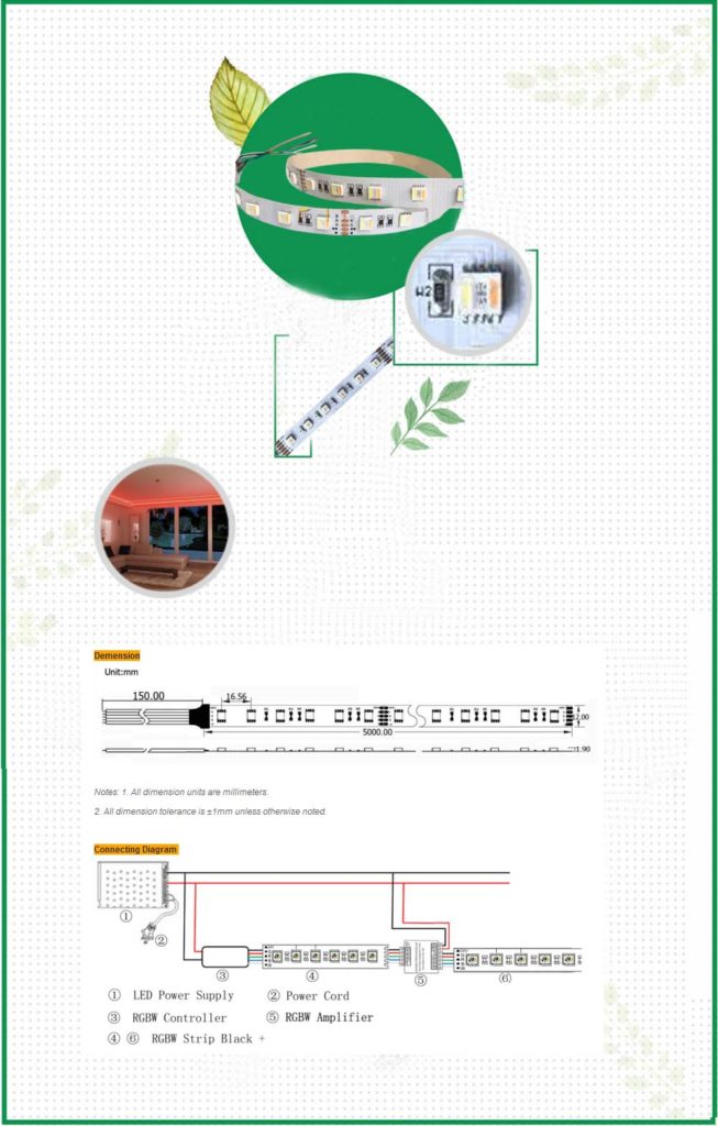 RGBWW strip lights,RGBWW tape light,5 in 1 led strip lights