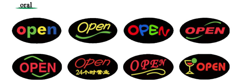 LED Open Signs Oval