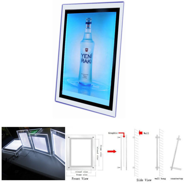 crystal acrylic light boxes single sided