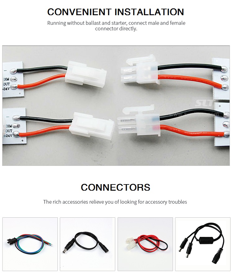 LED edge lights for fabric light boxes 2 pins connector